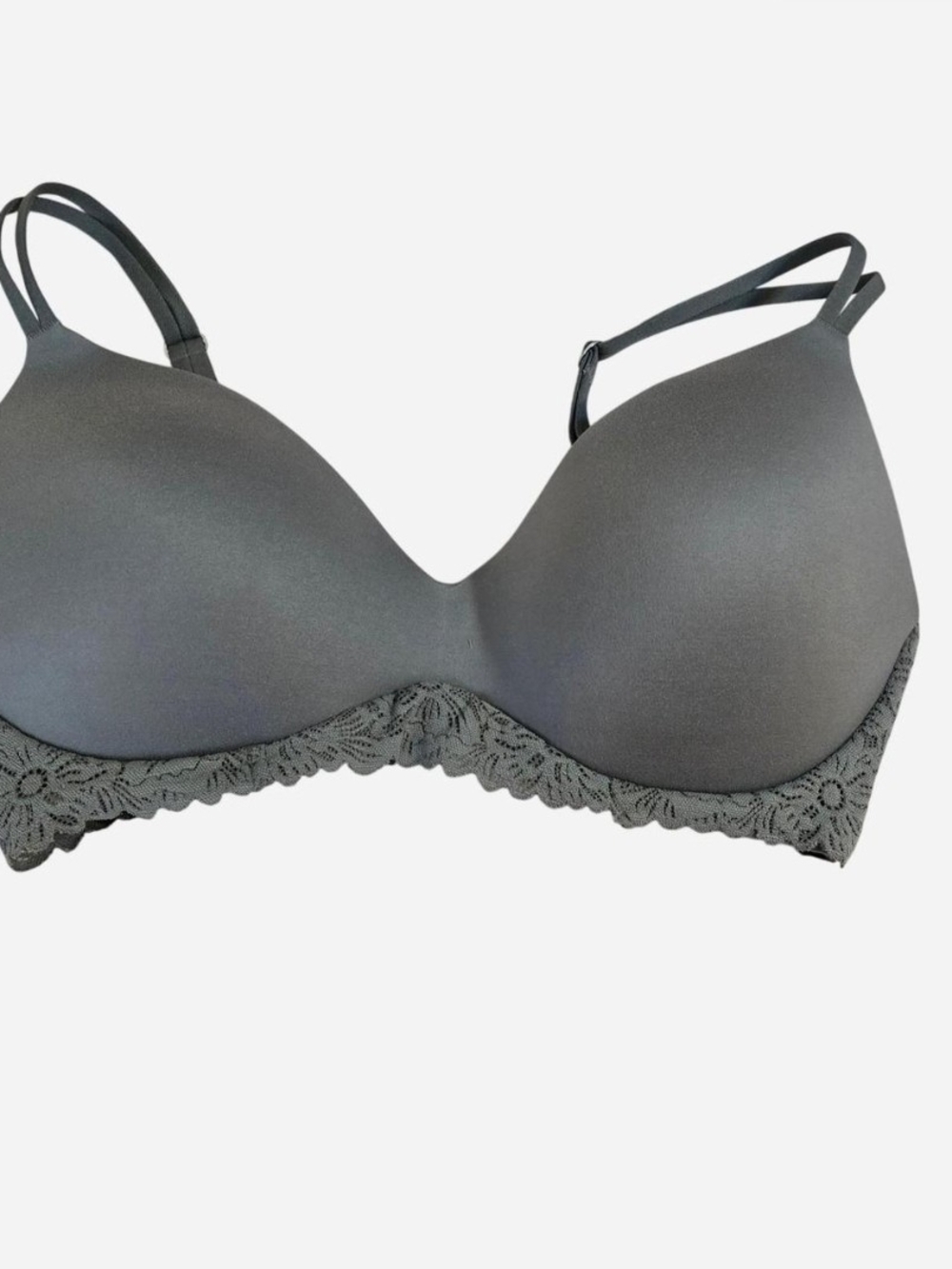 aerie Lace-Trim T-Shirt Bra - Gray